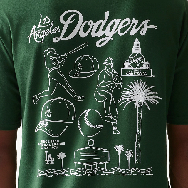 Playera Manga Corta Los Angeles Dodgers MLB Baseball Graphic