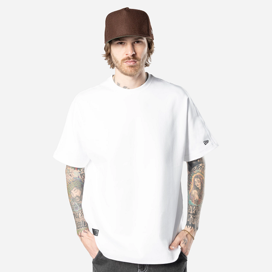 Playera Manga Corta New Era Black Label Blanca