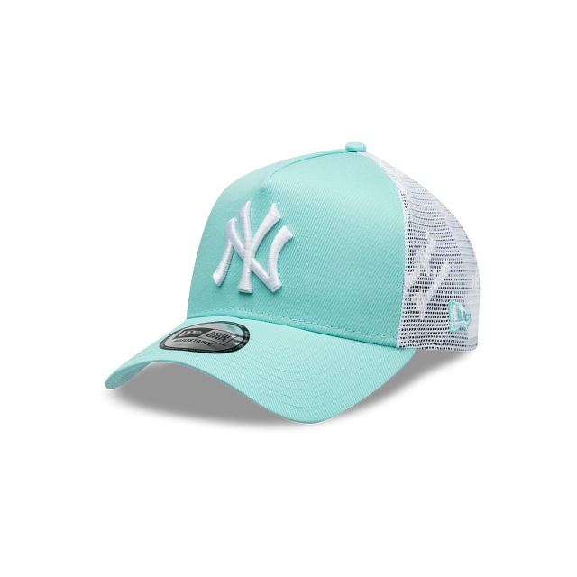 New York Yankees MLB Mesh Embroidery 9FORTY A-Frame Trucker Snapback Mint