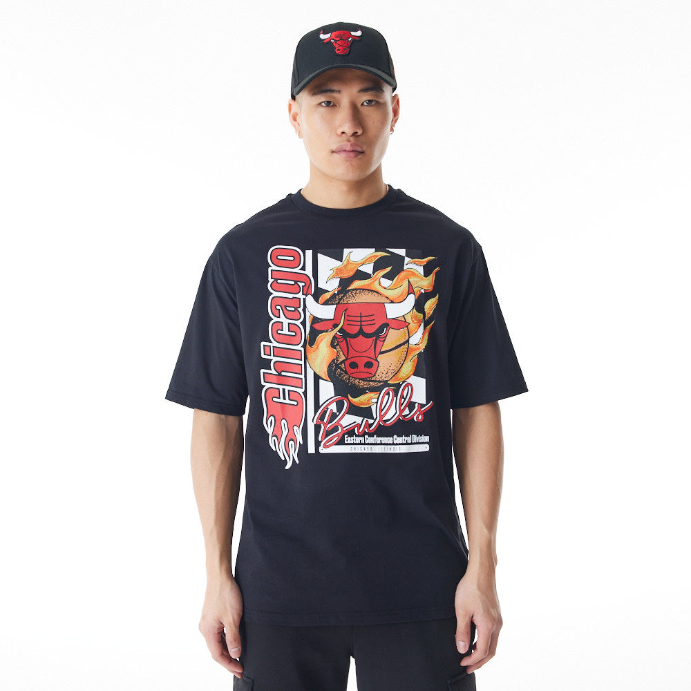 Playera Manga Corta Chicago Bulls NBA Flames