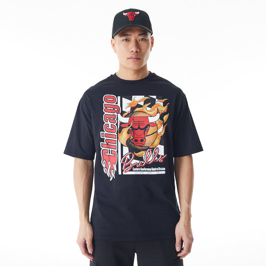 Playera Manga Corta Chicago Bulls NBA Flames