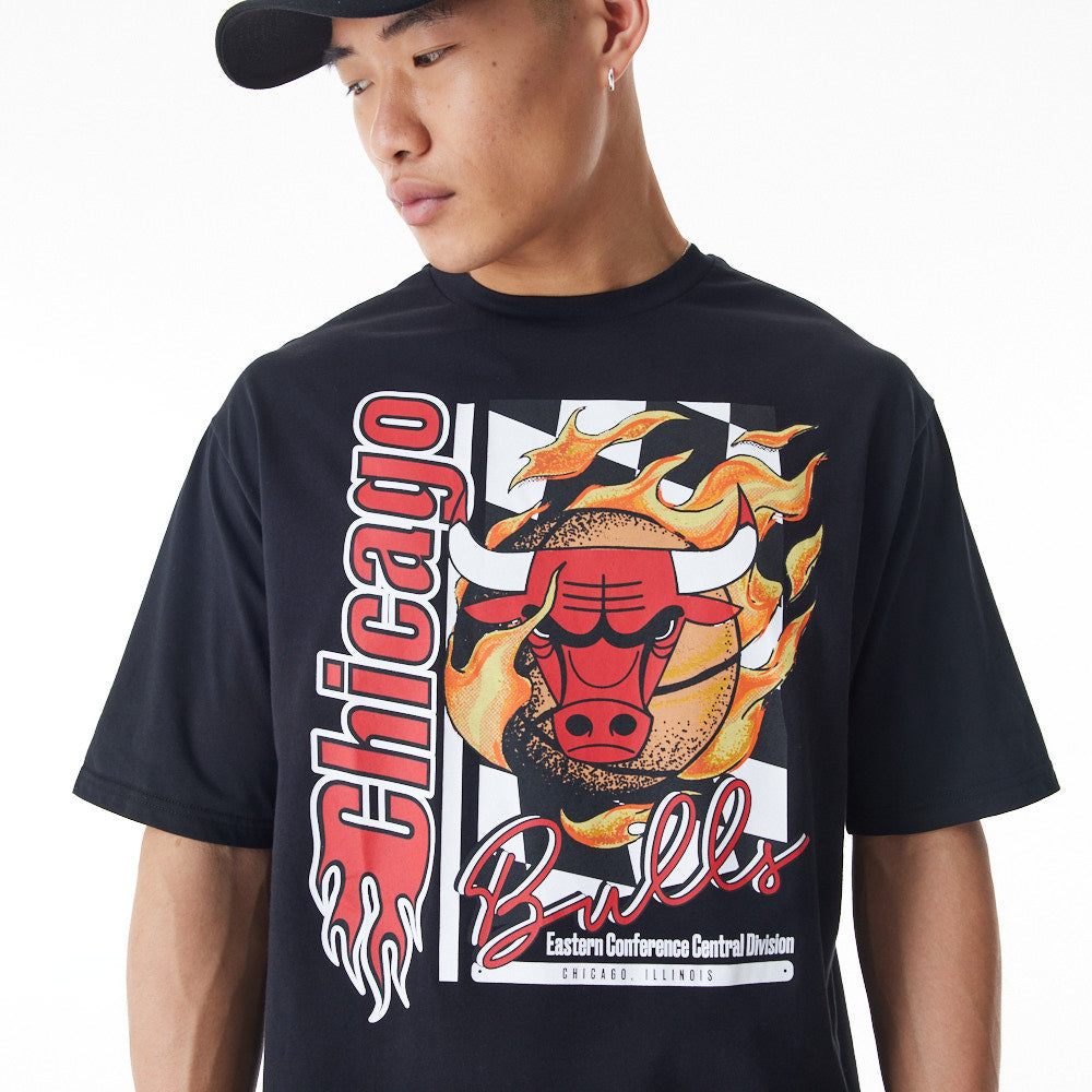 Playera Manga Corta Chicago Bulls NBA Flames