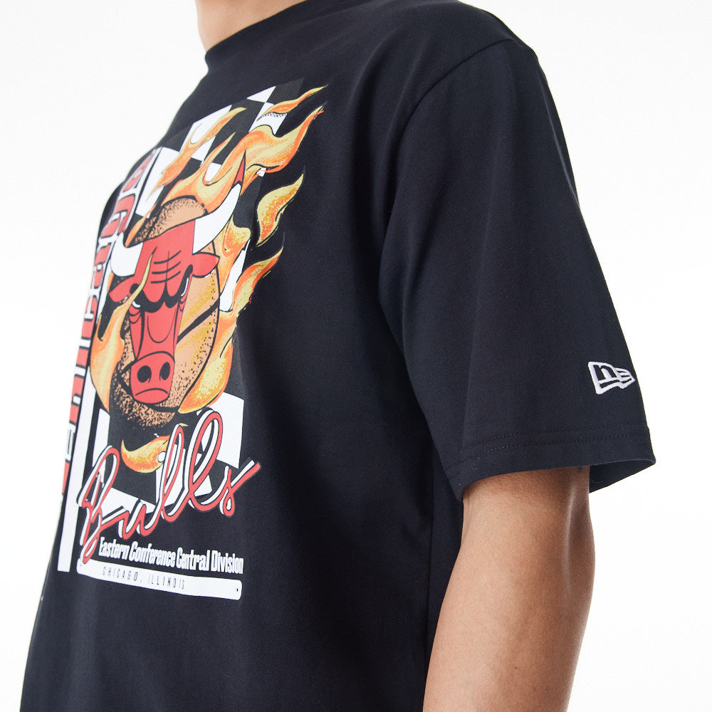 Playera Manga Corta Chicago Bulls NBA Flames