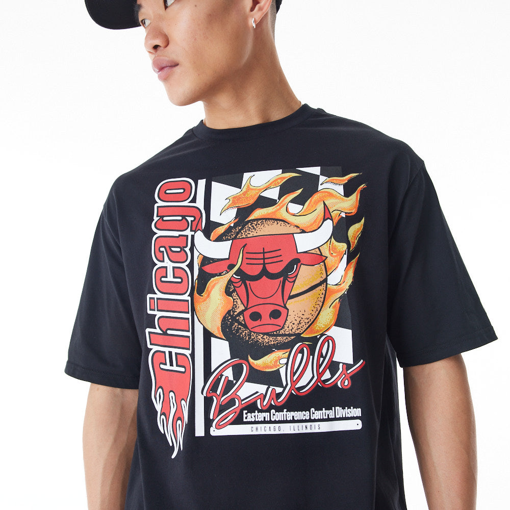 Playera Manga Corta Chicago Bulls NBA Flames