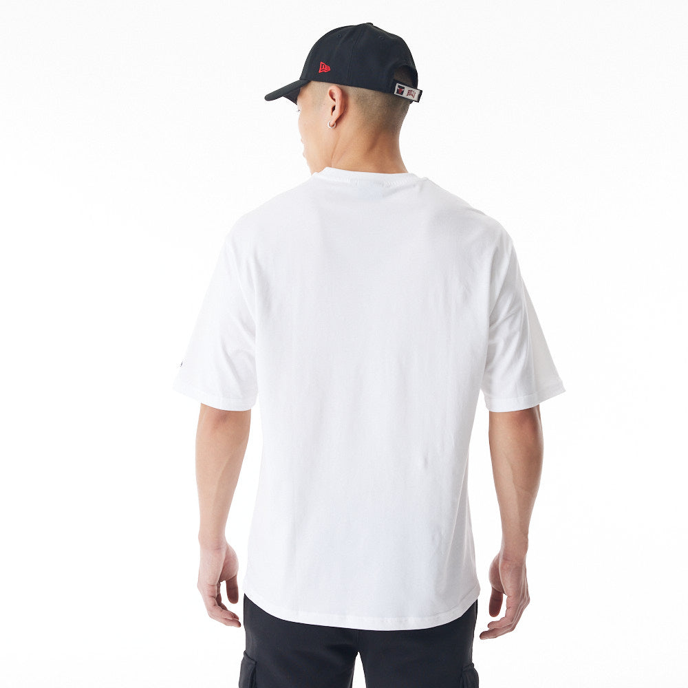 Playera Manga Corta Chicago Bulls NBA Flames Blanca