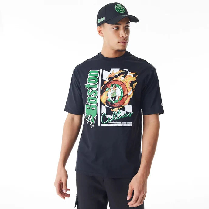 Playera Manga Corta Boston Celtics NBA Flames
