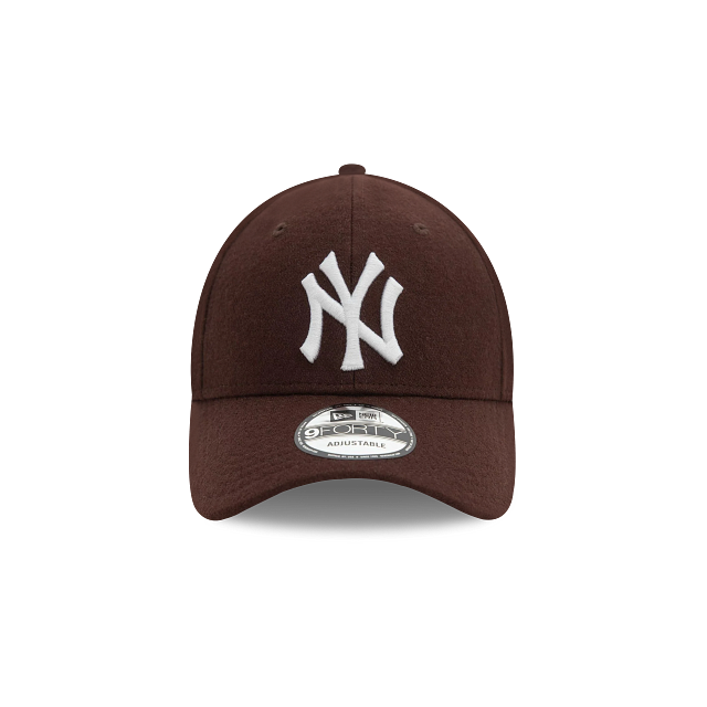 New York Yankees MLB Melton Wool 9FORTY Snapback Café