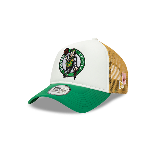 Boston Celtics NBA Flower 9FORTY A-Frame Trucker Snapback