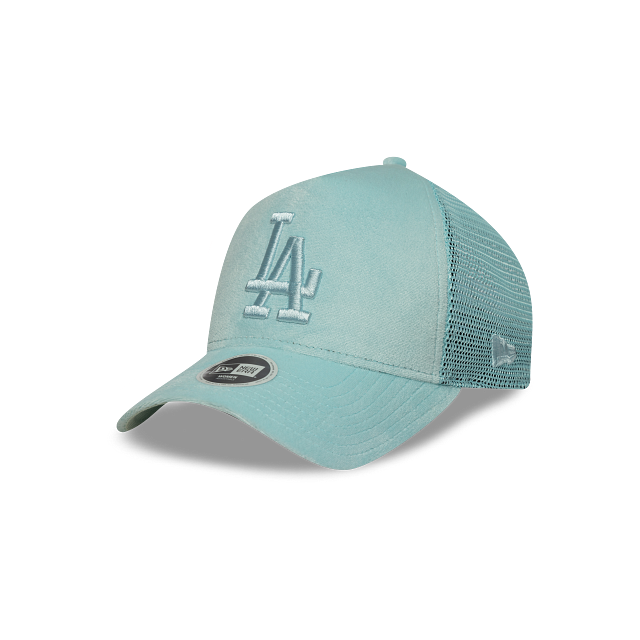 Los Angeles Dodgers MLB Women's Velour 9FORTY A-Frame Trucker Snapback Azul para Mujer