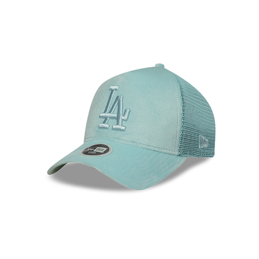 Los Angeles Dodgers MLB Women's Velour 9FORTY A-Frame Trucker Snapback Azul para Mujer