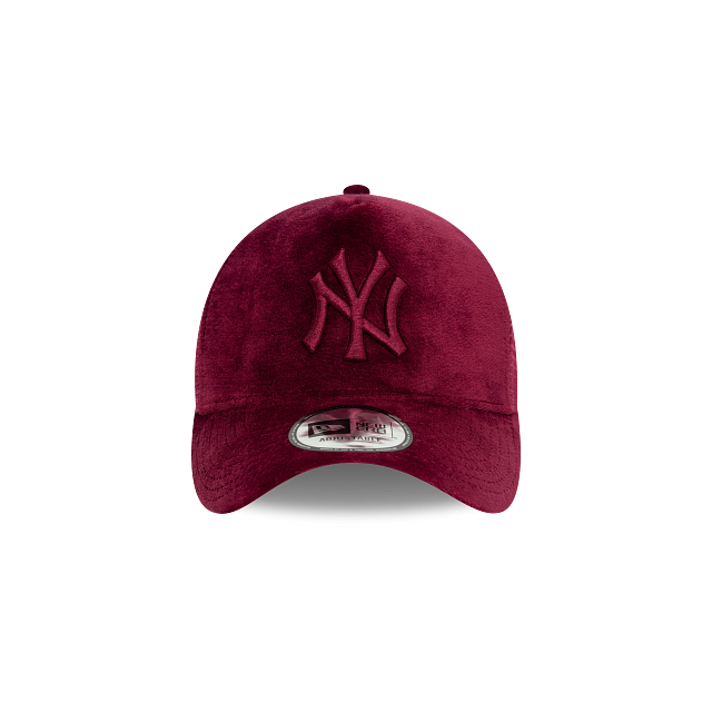 New York Yankees MLB Women's Velour 9FORTY A-Frame Trucker Snapback Vino para Mujer
