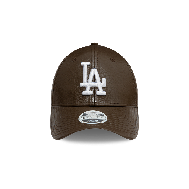 Los Angeles Dodgers MLB Faux Leather Crinkled 9FORTY Strapback para Mujer