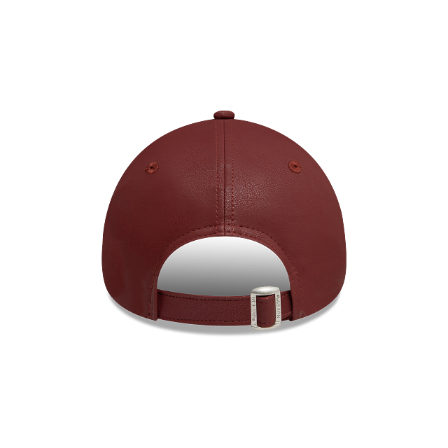 New York Yankees MLB Faux Leather Crinkled 9FORTY Strapback Roja para Mujer