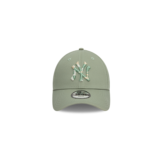 New York Yankees MLB Camo Infill 9FORTY Strapback Verde para Niña o Niño