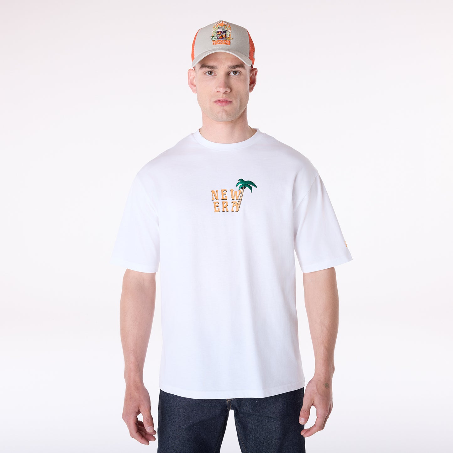 Playera Manga Corta New Era Summer Graphic Blanca