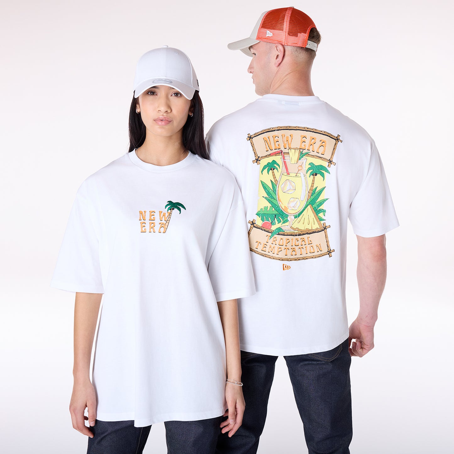 Playera Manga Corta New Era Summer Graphic Blanca