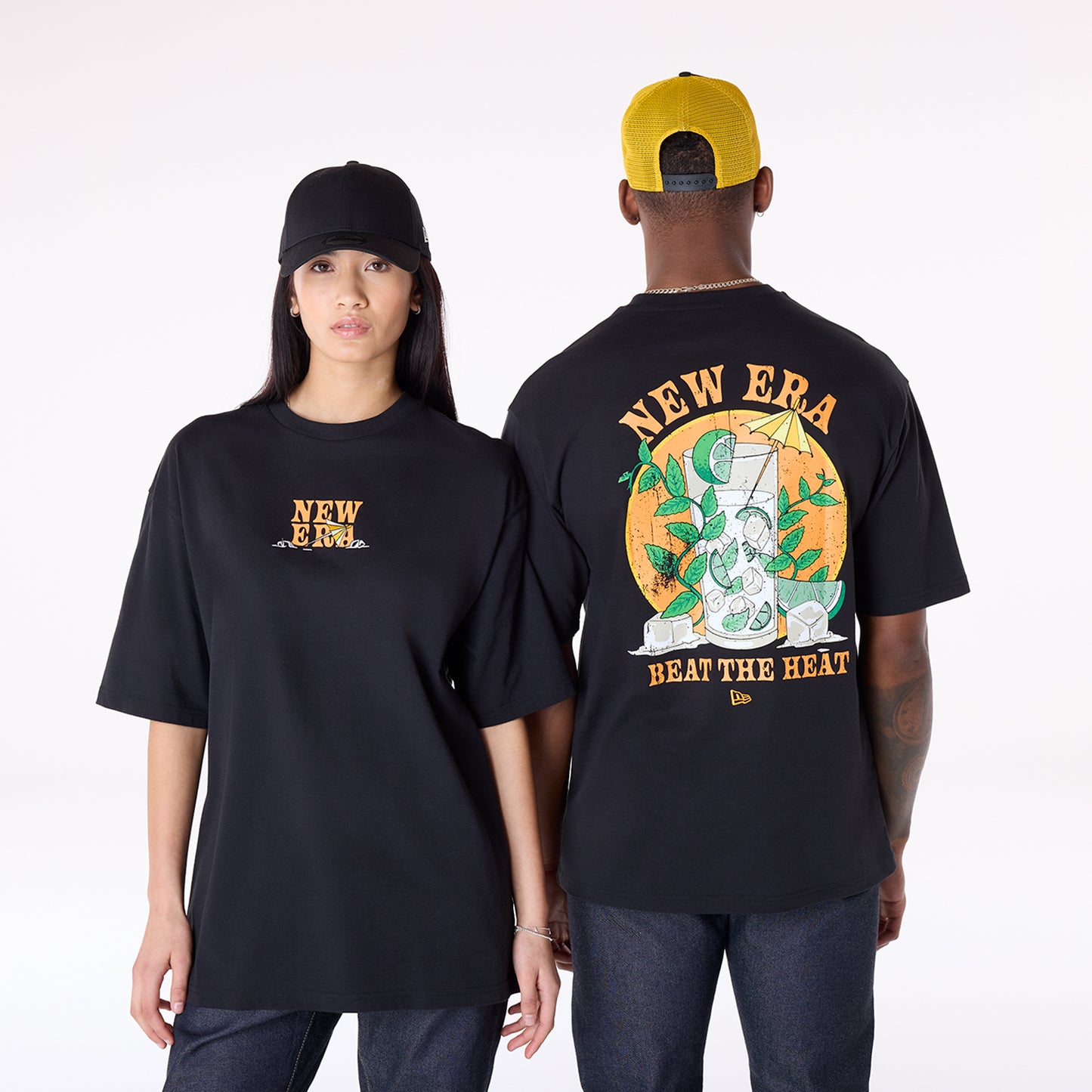Playera Manga Corta New Era Summer Graphic Negra
