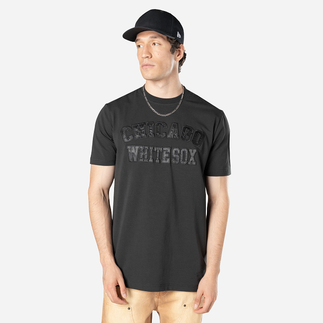Playera Manga Corta Chicago White Sox MLB Logo Select Black on Black