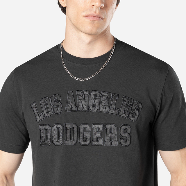 Playera Manga Corta Los Angeles Dodgers MLB Logo Select Black on Black
