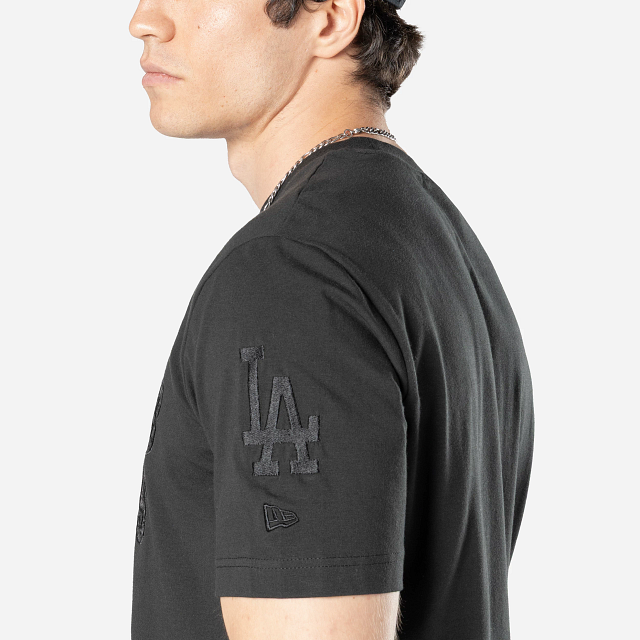 Playera Manga Corta Los Angeles Dodgers MLB Logo Select Black on Black