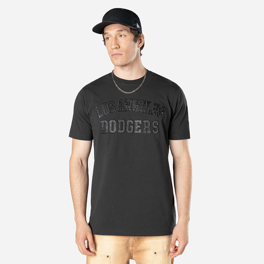 Playera Manga Corta Los Angeles Dodgers MLB Logo Select Black on Black