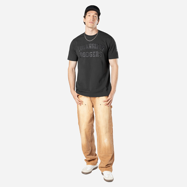 Playera Manga Corta Los Angeles Dodgers MLB Logo Select Black on Black