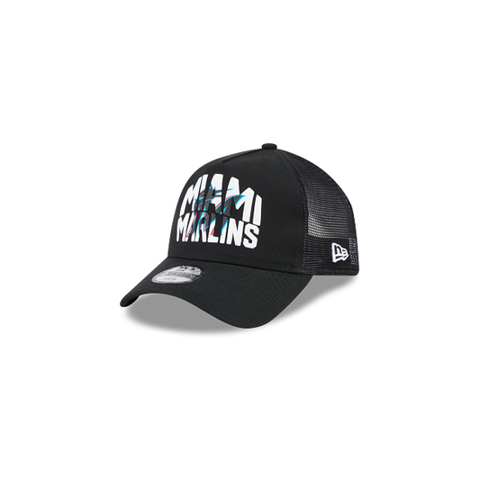 Miami Marlins MLB Kids League Essentials 9FORTY A-Frame Trucker Snapback para Niña o Niño