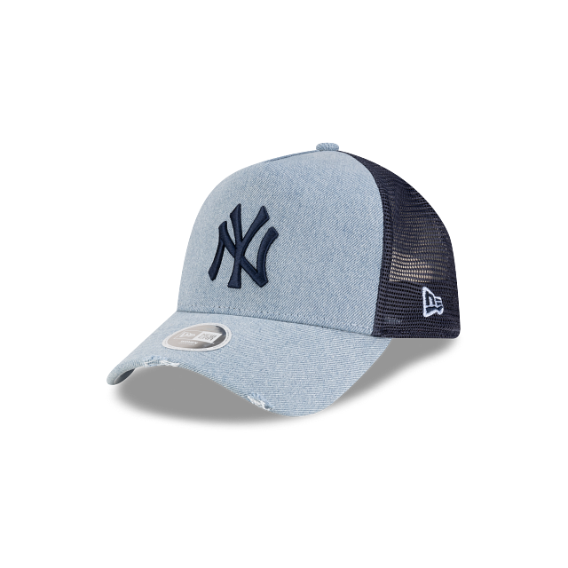 New York Yankees MLB Denim 9FORTY A-Frame Trucker Snapback para Mujer
