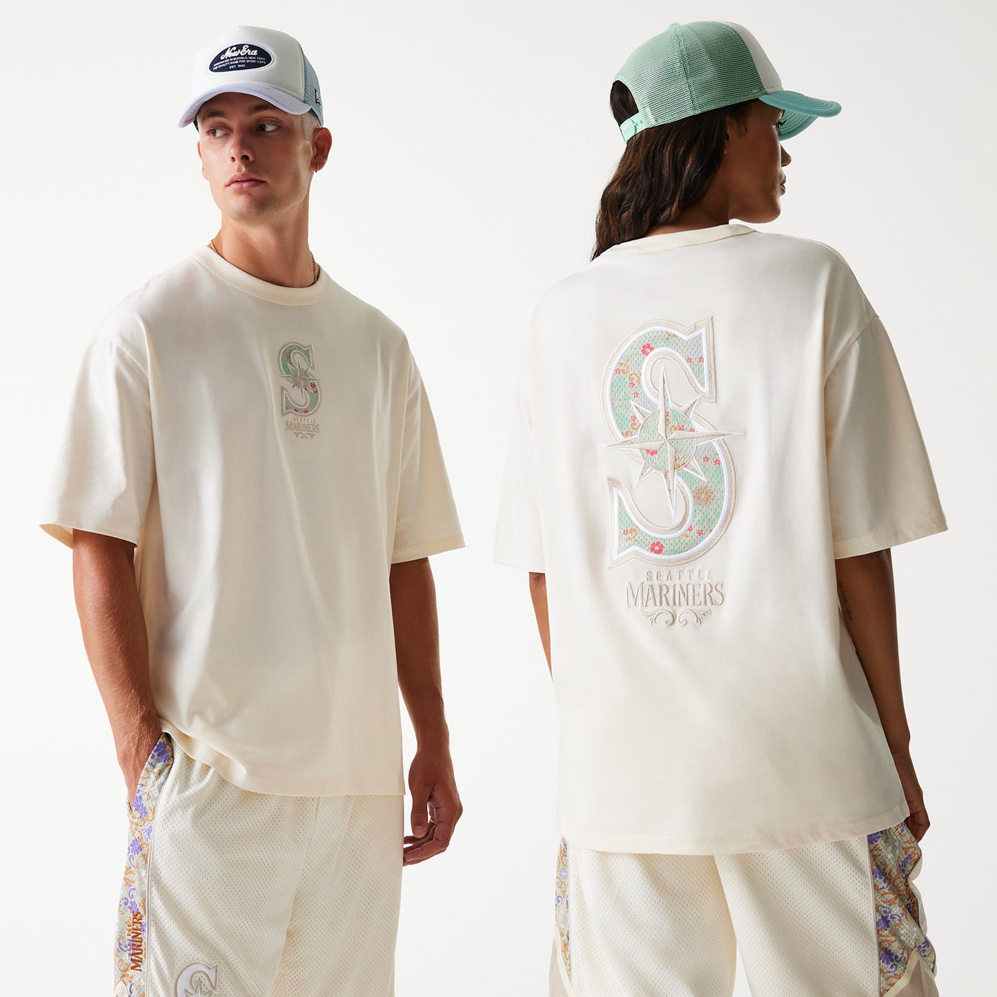Playera Manga Corta Seattle Mariners MLB Floral Infilled