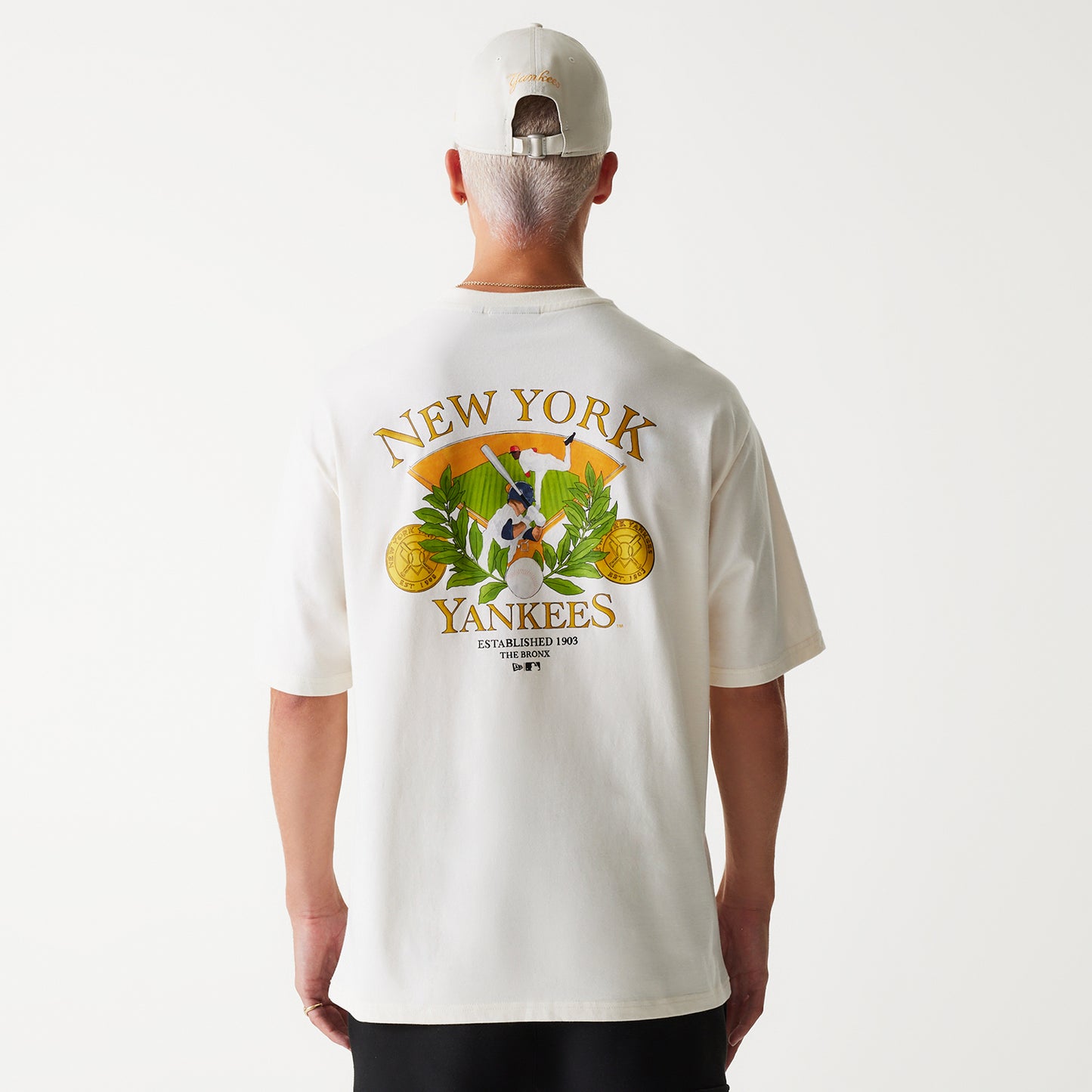 Playera Manga Corta New York Yankees MLB Baseball Graphic Blanca