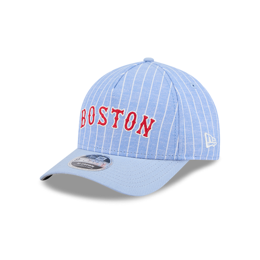 Boston Red Sox MLB Pinstripe Linen 9FORTY M-Crown A-Frame Snapback