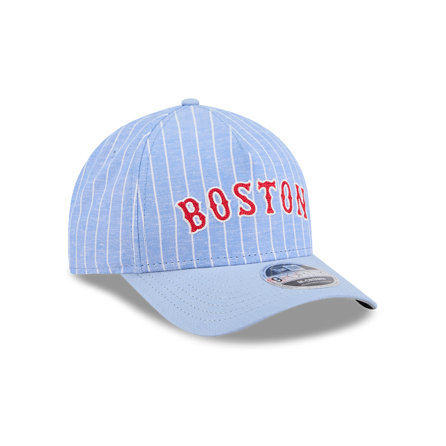 Boston Red Sox MLB Pinstripe Linen 9FORTY M-Crown A-Frame Snapback