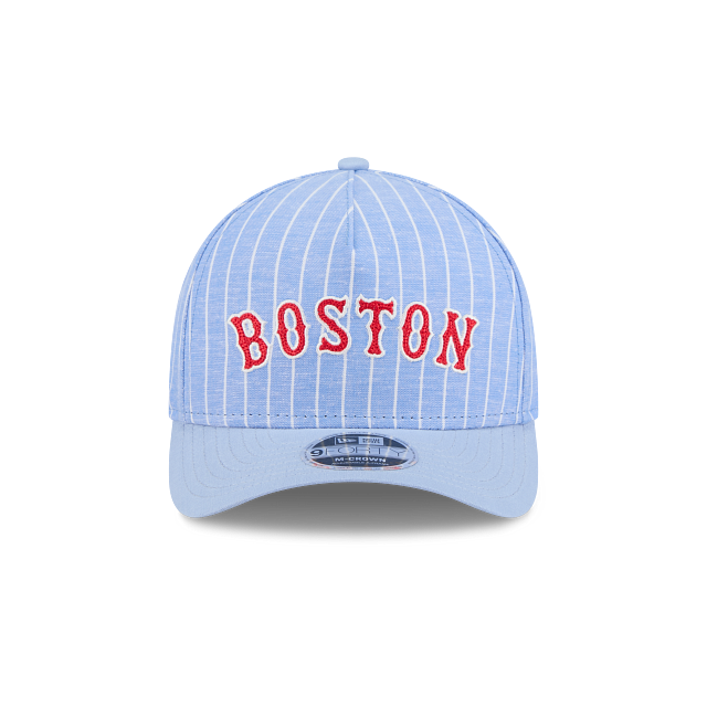 Boston Red Sox MLB Pinstripe Linen 9FORTY M-Crown A-Frame Snapback
