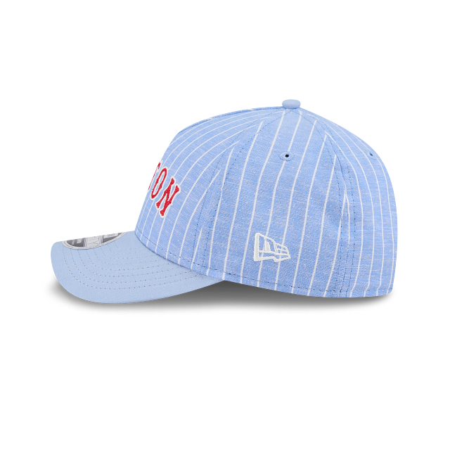 Boston Red Sox MLB Pinstripe Linen 9FORTY M-Crown A-Frame Snapback