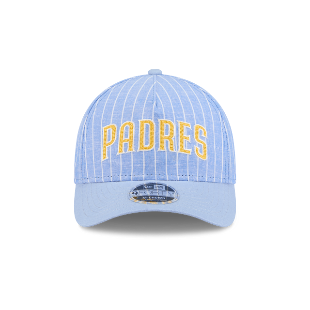 San Diego Padres MLB Pinstripe Linen 9FORTY M-Crown A-Frame Snapback