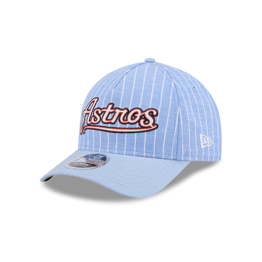 Houston Astros MLB Pinstripe Linen 9FORTY M-Crown A-Frame Snapback