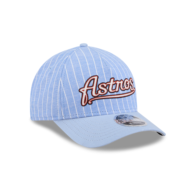 Houston Astros MLB Pinstripe Linen 9FORTY M-Crown A-Frame Snapback