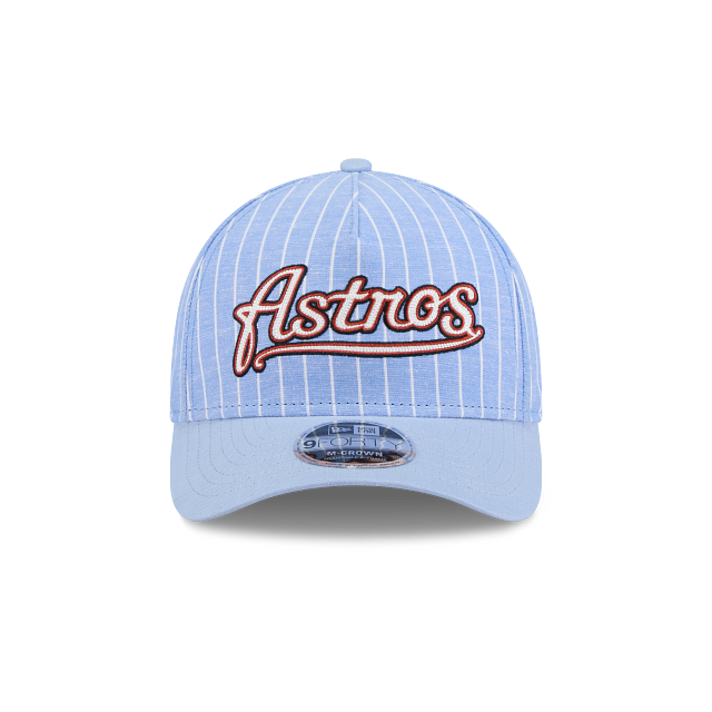 Houston Astros MLB Pinstripe Linen 9FORTY M-Crown A-Frame Snapback