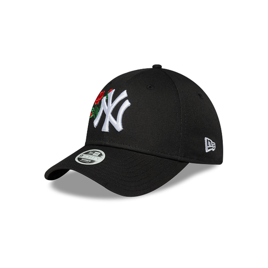 New York Yankees MLB Roses 9FORTY Strapback Negra para Mujer
