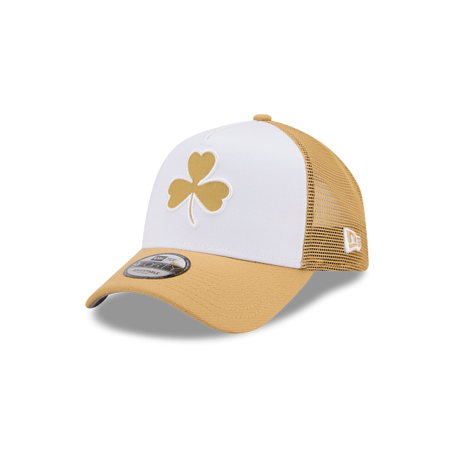 Boston Celtics NBA City Edition 2025 9FORTY A-Frame Trucker Snapback