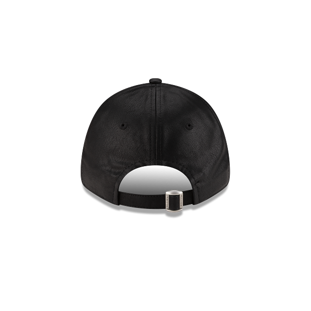New York Yankees MLB Faux Leather 9FORTY Strapback Negra para Mujer