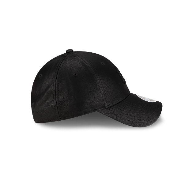 New York Yankees MLB Faux Leather 9FORTY Strapback Negra para Mujer