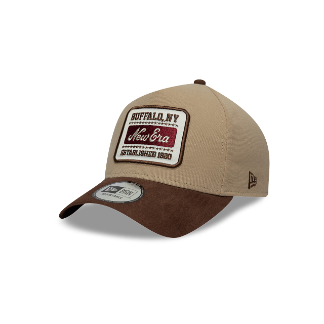 New Era Suede Visor 9FORTY A-Frame Strapback Café
