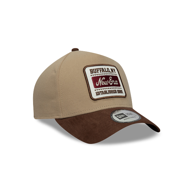 New Era Suede Visor 9FORTY A-Frame Strapback Café