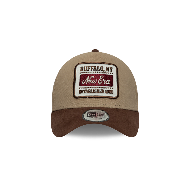 New Era Suede Visor 9FORTY A-Frame Strapback Café