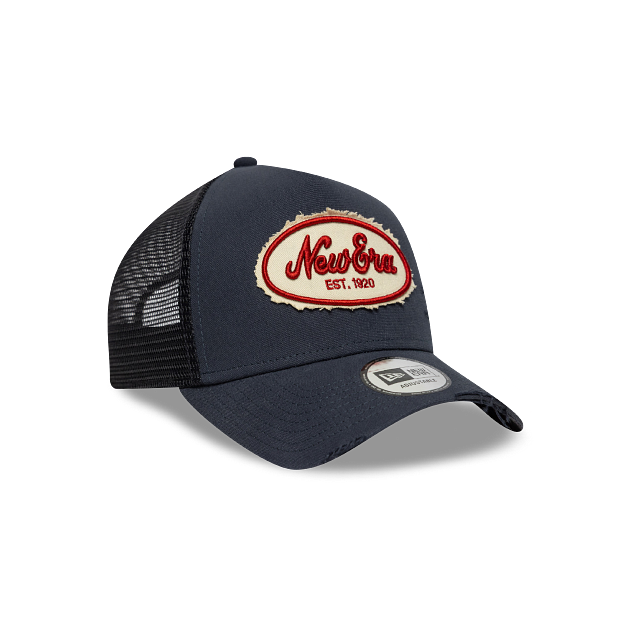 New Era Patch Distress 9FORTY A-Frame Trucker Snapback Navy