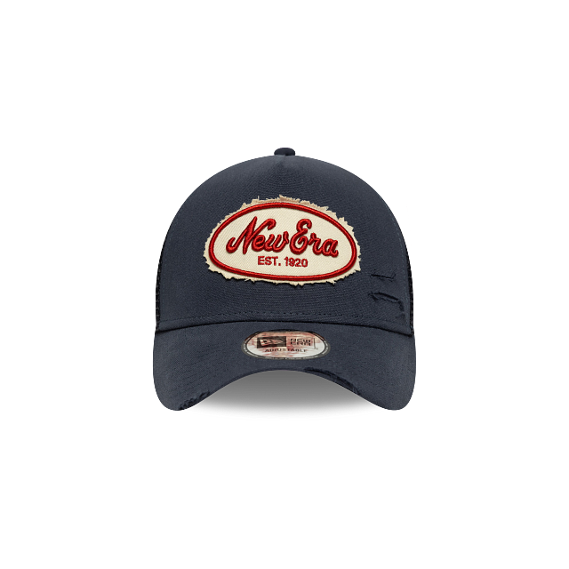 New Era Patch Distress 9FORTY A-Frame Trucker Snapback Navy