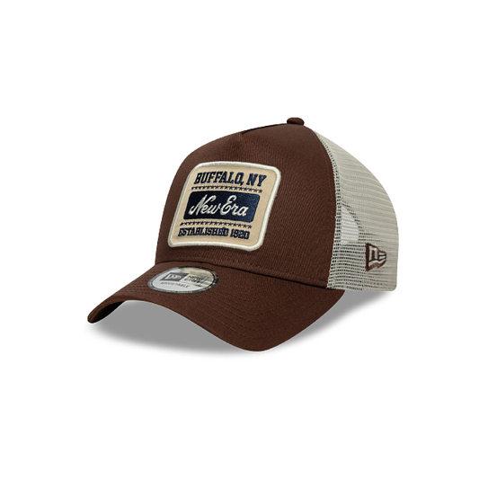 New Era Patch 9FORTY A-Frame Trucker Snapback Café