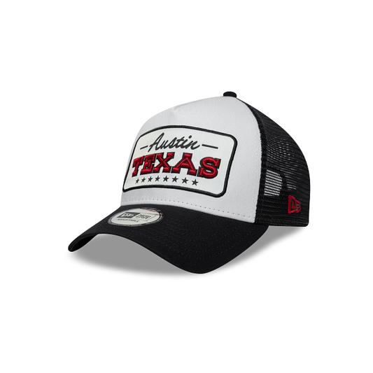 Austin Texas License Plate 9FORTY A-Frame Trucker Snapback