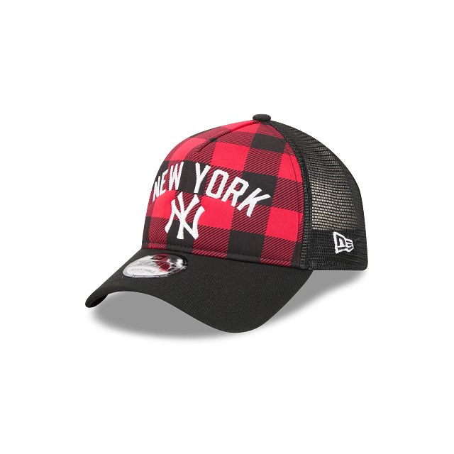 New York Yankees MLB Novelty Check 9FORTY A-Frame Trucker Snapback